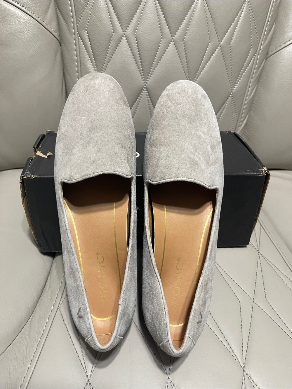 Vionic Women's Willa II Loafers in Light Gray Suede - Picture 7 of 9